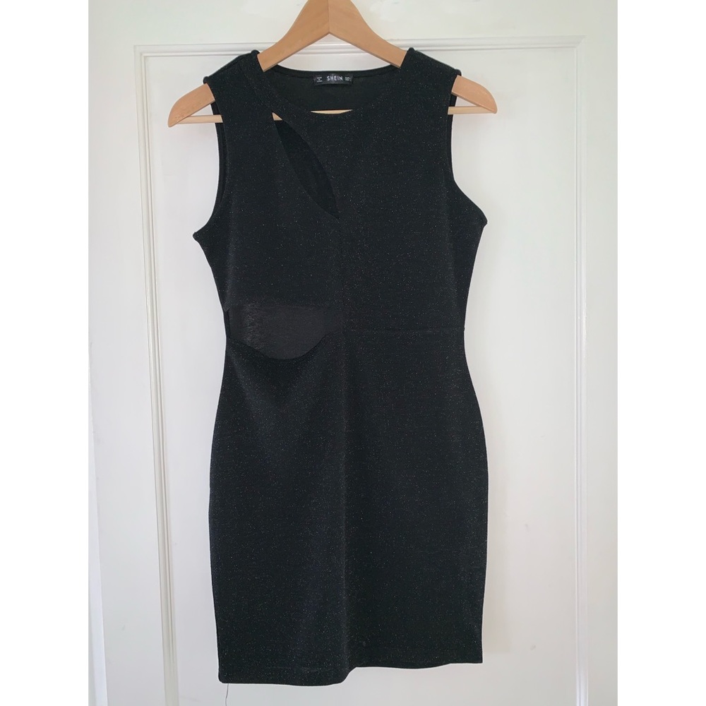 New SHEIN Cut Out Black Glitter Dress